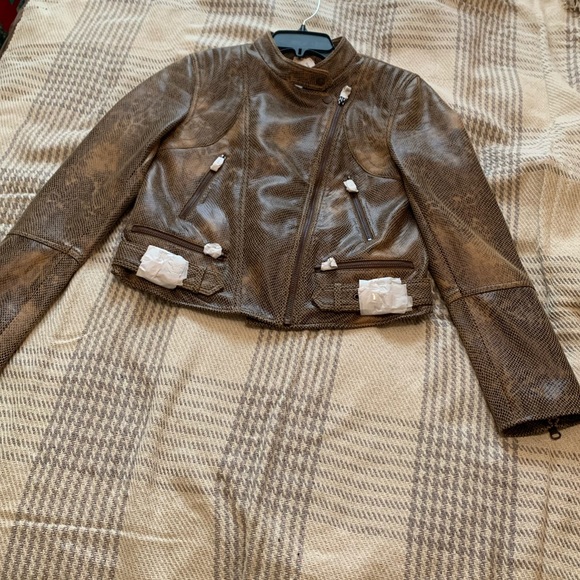 Fenix Snake Embossed Faux Leather Moto Jacket - Picture 9 of 14